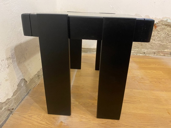 Vintage Meblo Yugoslavia Nesting Side Table, Smoked Glass, 1970s – Frattini Style – Wood (photo 6 of 15)
