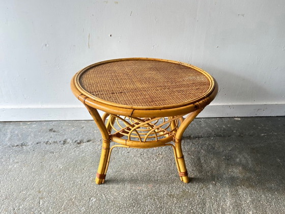 Tavolino da caffè / occasionale italiano vintage in bambù e rattan, c. anni '60/'70 – Tavolini da caffè (photo 2 of 5)