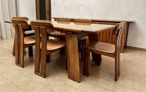 Set: Dining Table with 6 Chairs and Sideboard "Sapporo" by Mario Marenco