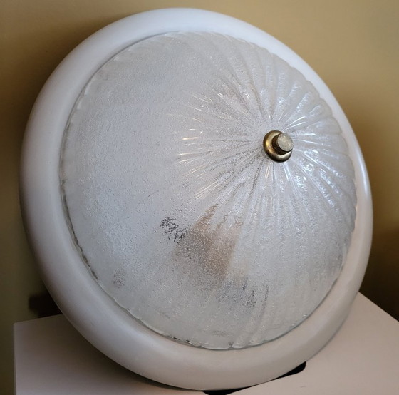 Image 1 of Lampe en verre Iceglass vintage style Hollywood, milieu du siècle