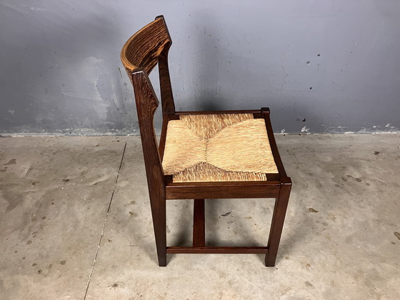 Image 1 of 6 Stühle Binsen Wenge Brutalist Mid Century