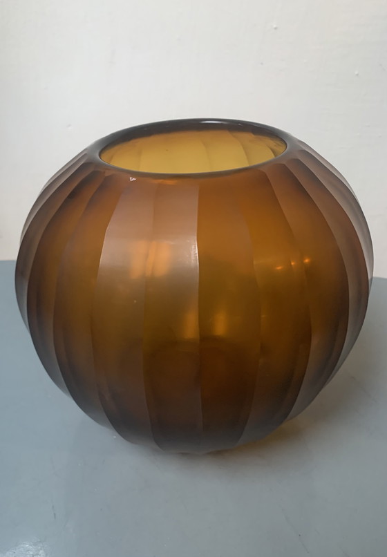 Image 1 of Der bernsteinfarbene Art-déco-Stil von Moser wurde von Joseph Hoffmann handgefertigt