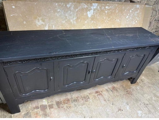 Black painted solid oak sideboard – 4 doors