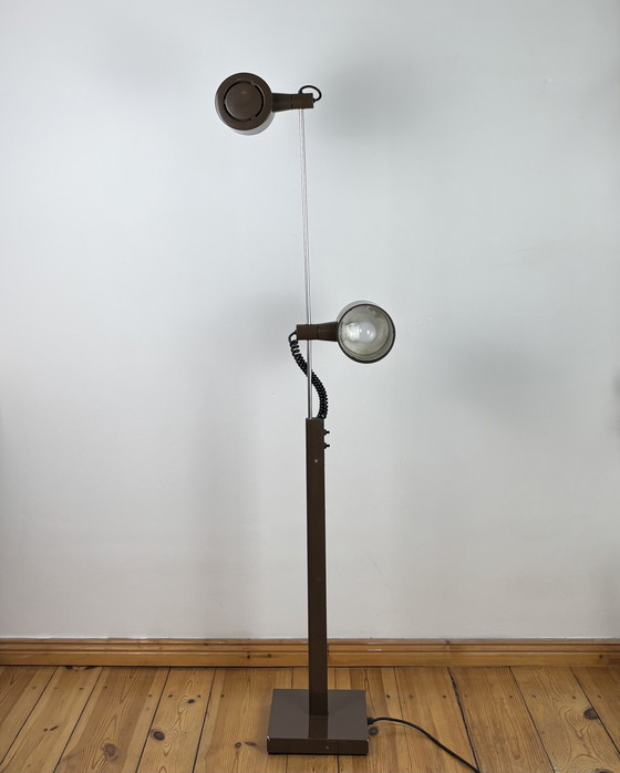 Image 1 of Vintage Floor Lamp by Ronald Homes for Conelight Twinlight 1970s Space Age Industrial design Mid Century 70s Minimalism
