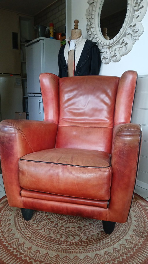 Baxter Bergère Armchair – fauteuils, Leather, Wood