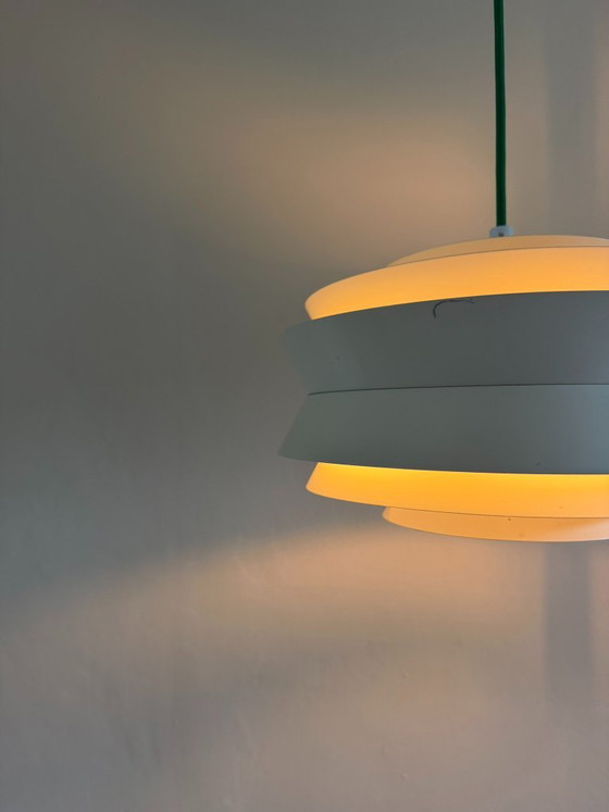 Vintage Carl Thore Trava pendant - Swedish design lamp - Granhaga, Pendant lamps, Aluminium, White (photo 5 of 13)
