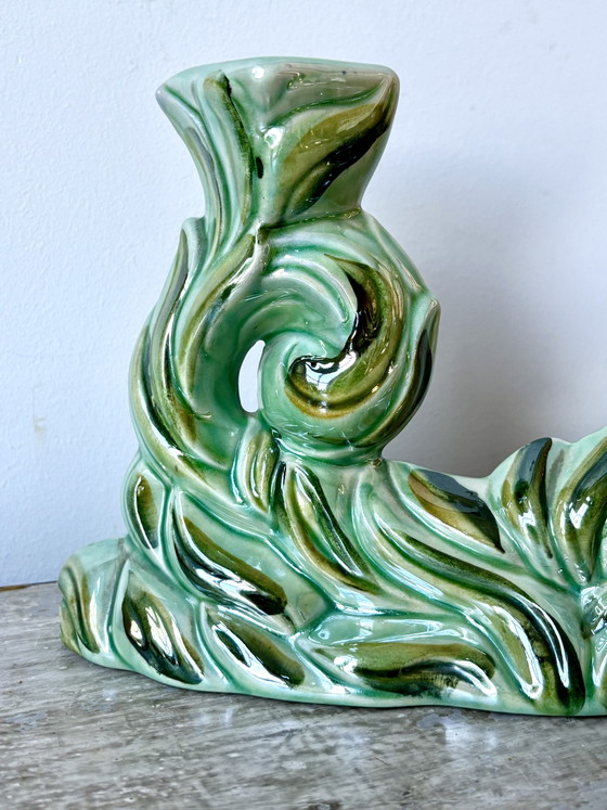 Vintage Belgian Art Deco Candle holder - Hubert Bequet – Ceramic (photo 4 of 11)