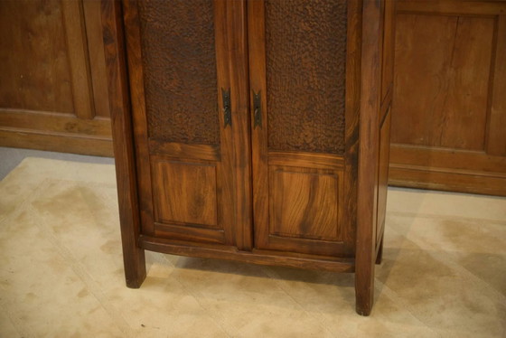 Brutalist Aranjou wardrobe in elm 1960s (photo 7 of 11)