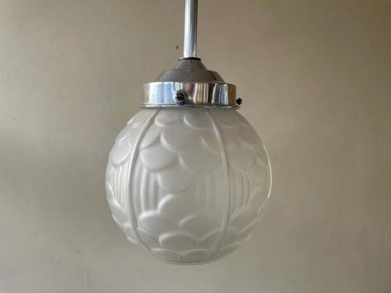 Image 1 of Lamp Hanglamp Plafondlamp Art Deco 1930 Matglas Frans