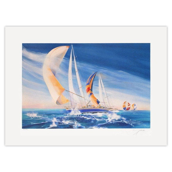 Image 1 of André SPENCER ALIAS BONGIBAULT Le voilier Signierte Lithographie 1990