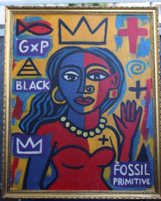 Image 1 of Late 20th Century Neo-Expressionist Bright Bold Color Post Modern Cubist