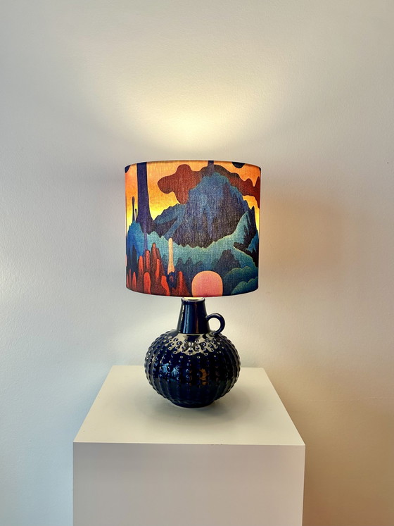 Image 1 of Lampada d'accento in stile Space Age realizzata con un raro vaso in ceramica della Germania Ovest da Jasba