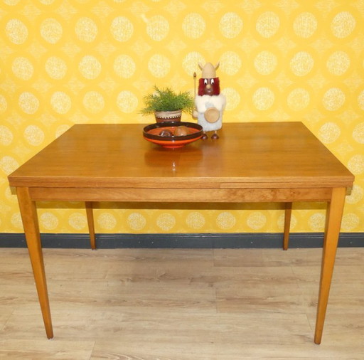 1960s table dining table walnut 80x120 extendable 210cm mid century modern 60s retro table board sixties