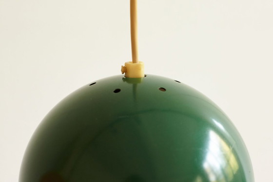 Set di tre Lampade a sospensione vintage, Danimarca anni '70, Metallo, Verde (foto 6 di 10)