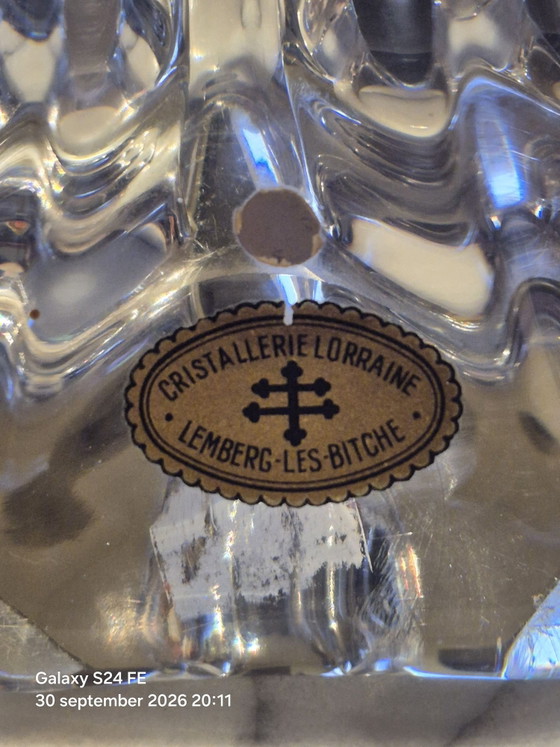 Cisne de cristal macizo – Cristallerie Lorraine, Portavelas, Metal (photo 4 of 7)