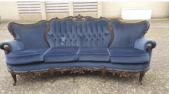 Louis-XIV-Sofa mit Sesseln – Textile, Wood (photo 4 of 11)
