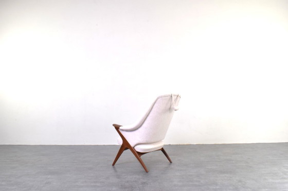 Fauteuil Bravo en teck Mid-Century par Sigurd Ressell pour Hjellegjerde Møbelfabrikk, 1957 – Wood, Wool (photo 6 of 12)