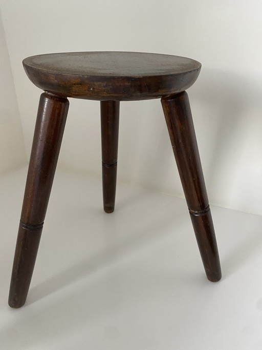 Vintage small French milk stool - stool - plant table, 1960s.