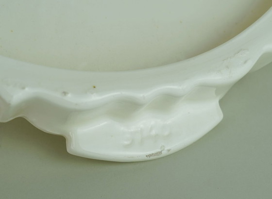 Image 1 of 1930s CAKE PLATTER by theodor paetsch floral spray-painted decoration spritzdekor art deco ceramics