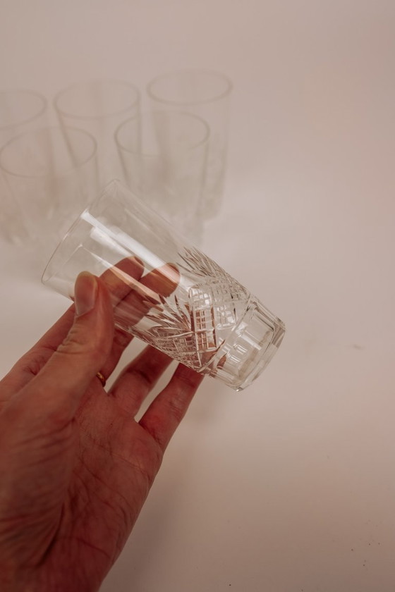 Image 1 of Verres en cristal vintage, lot de 10