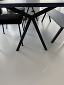 Studio HENK design dining table set - HPL Blu Fes + Kvadrat chairs