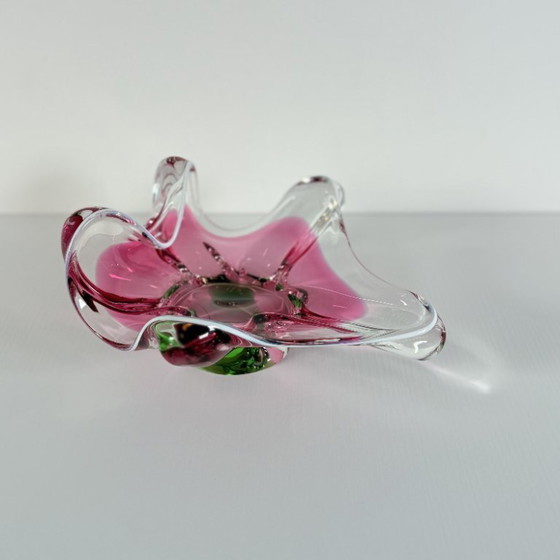 Image 1 of Bohemian glass curved bowl, Josef Hospodka