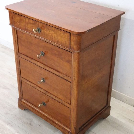 Image 1 of Antike kleine Kommode aus Kirschholz, Italien, 19. Jahrhundert