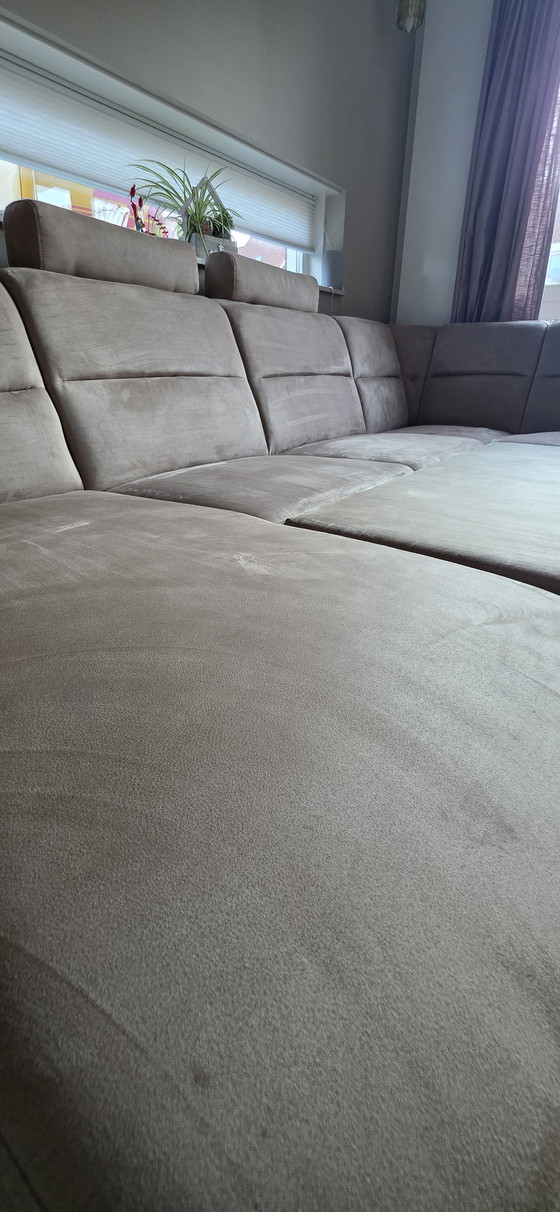 Image 1 of U-shaped sofa with sofa bed function and storage space