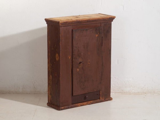 Antique painted cabinet in pine wood – Central Europe, circa 1900 – Storage cabinet (photo 6 of 40)