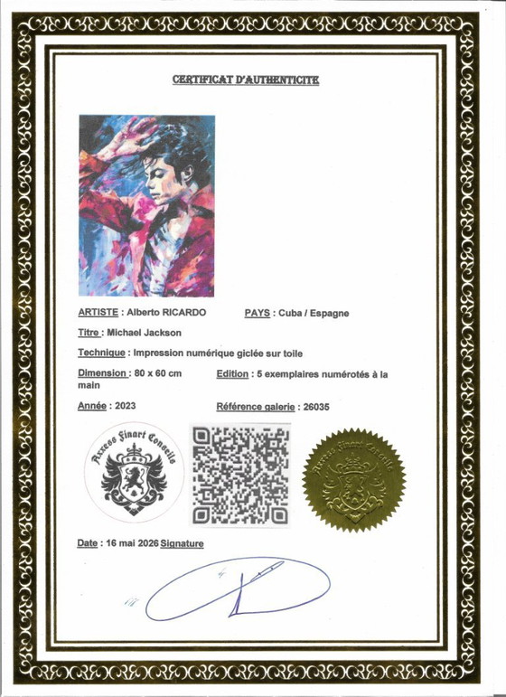 Image 1 of Alberto Ricardo – Michael Jackson – Künstlerlithografie