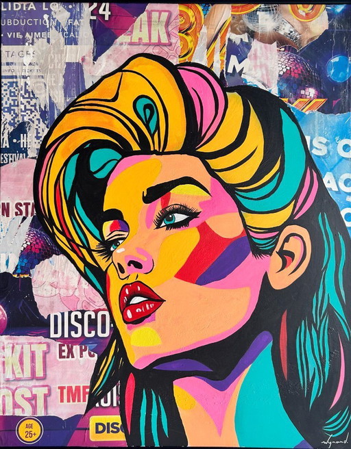 Muse électrique - Peinture pop art 103 x 83