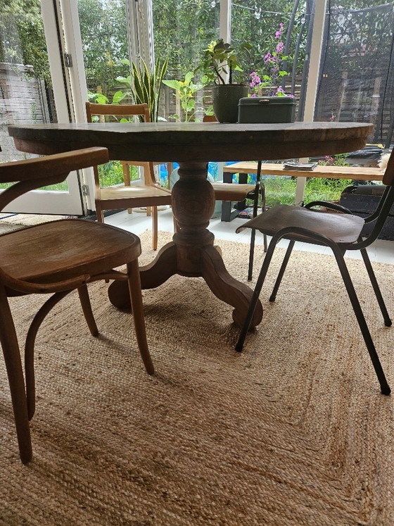 Round Dining table teak 130 – Wood (photo 3 of 5)