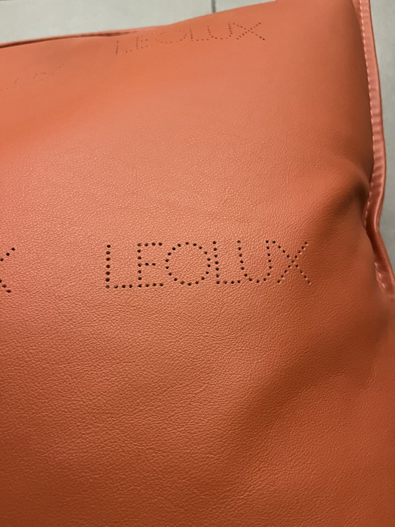 Image 1 of Leolux Large Sofa Pillow Leather Orange like NEW