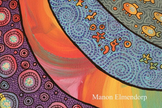 Image 1 of Tableau unique peint à la main « Vie océanique » - Nouvelle œuvre d'art