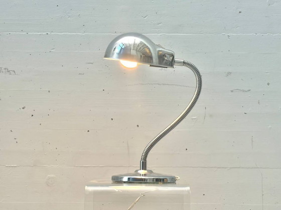Image 1 of Chrome table lamp with gooseneck, Italy, 1960s