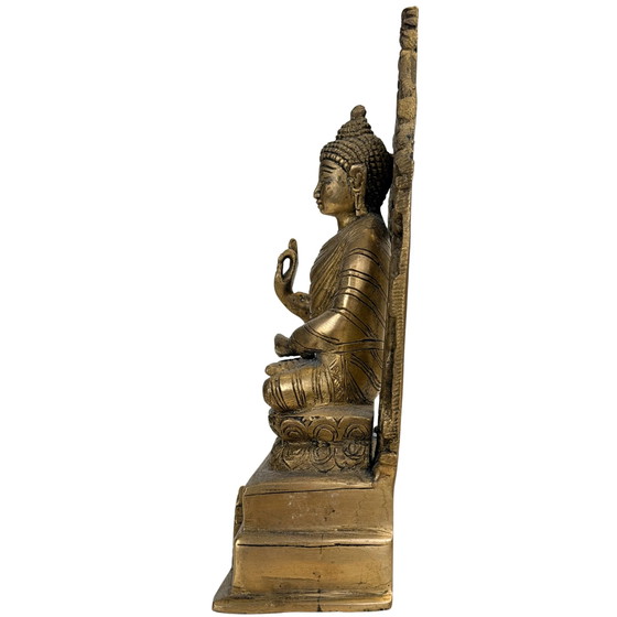 Antica statua indiana di Buddha in rame con Torana – XX secolo – Sculture (photo 8 of 10)