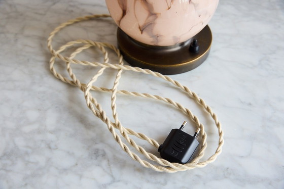 Image 1 of Antieke roze marmeren art deco lamp