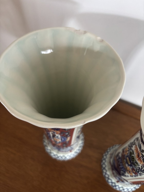 Set van 2 Vintage Boch Vazen - Brugge Delfts Imari Stijl – Ceramic (photo 11 of 12)