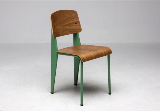 Vitra Standard Chair Blé Vert Vert & Noyer – eetkamerstoelen, Aluminium, Wood (photo 2 of 11)