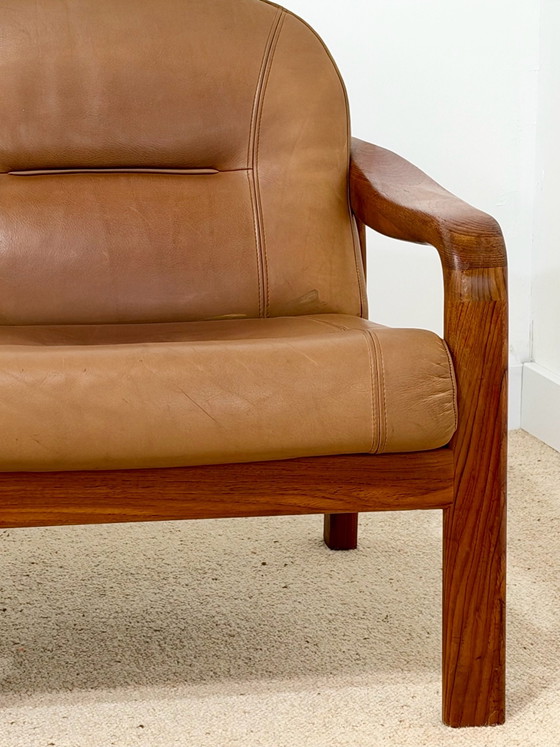 Vintage living room set – 2 seaters & cognac leather armchair (photo 5 of 12)