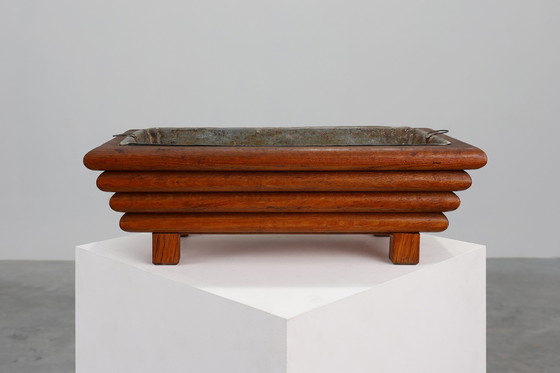 Image 1 of Jardinera Art Déco rectangular en madera, Francia 1920