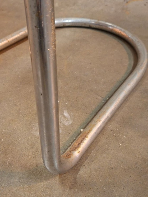 Image 1 of Chaise vintage à structure tubulaire Gebroeders de Wit 1950, tissu côtelé