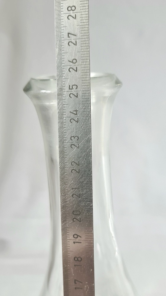 Vintage 2 Eleganti Caraffe in Vetro 31 / 27,5 cm Ottime Condizioni – Bicchieri e caraffe, Glass (photo 4 of 15)