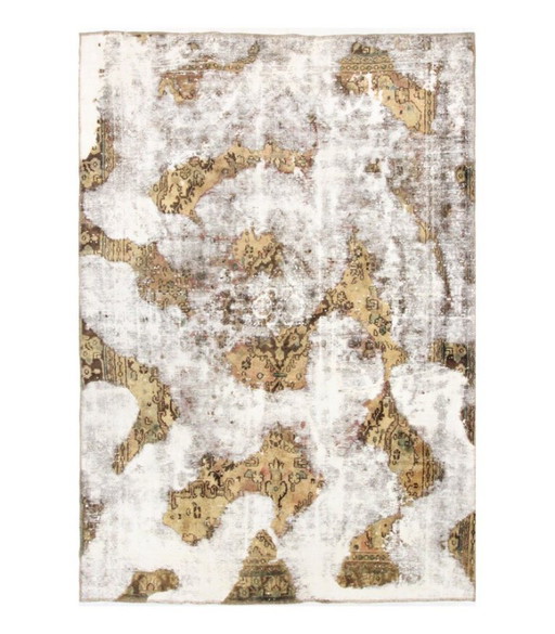 Alfombra Oriental Anudada a Mano Vintage Art Clásico & Diseño en Relieve 270 x 198 cm Beige, Color Marrón
