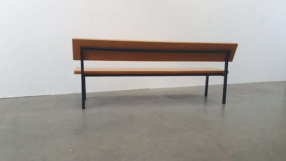 Image 1 of vintage industrial retro wooden bench design 60's