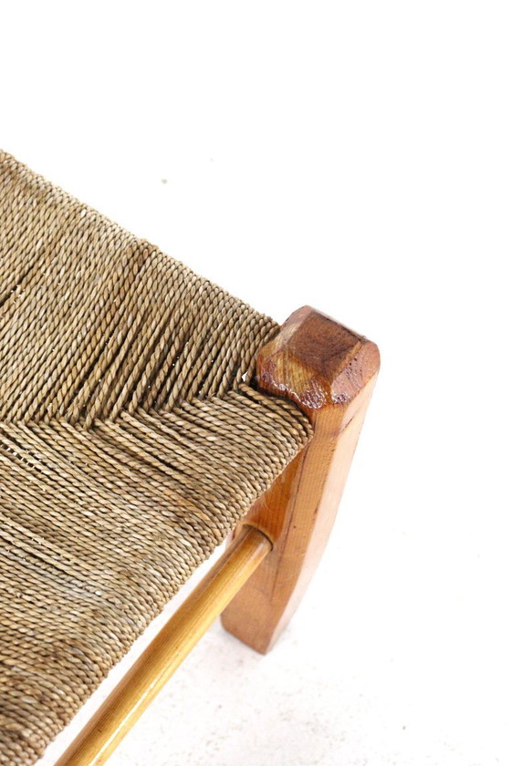 Image 1 of Tabouret/table d'appoint vintage en rotin