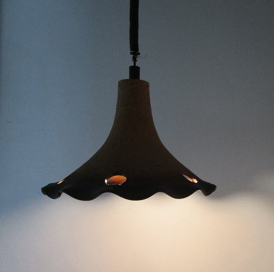 Lampada a Sospensione Vintage XL in Ceramica Anni '70 | Fat Lava / Germania Ovest | ø 42 cm. (photo 4 of 9)