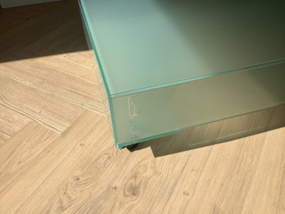 Image 1 of Square frosted glass table