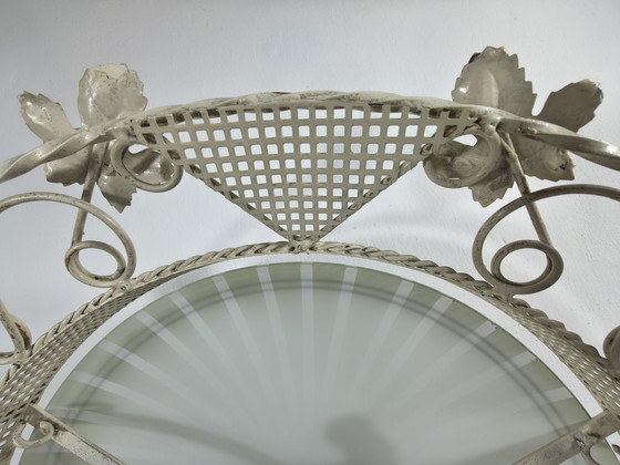 Image 1 of Vintage ceiling lamp Ø70 cm – Metal frame – Striped motif – Retro design