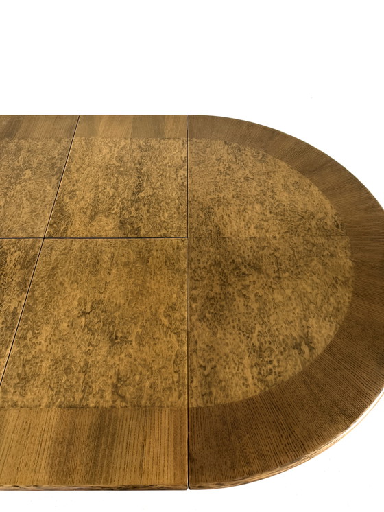 Image 1 of Vintage wortenoten verlengbare eettafel, Italië ‘70